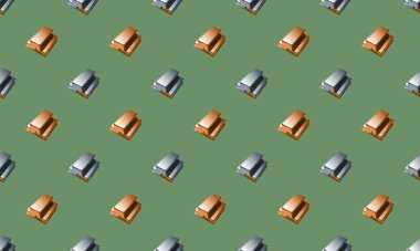 Farklı aksesuarlara sahip renkli arkaplan