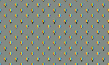 Farklı aksesuarlara sahip renkli arkaplan