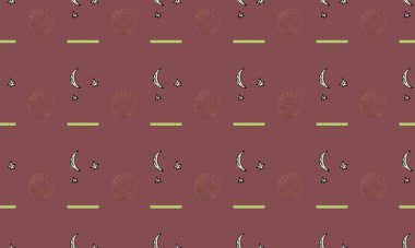 Farklı aksesuarlara sahip renkli arkaplan