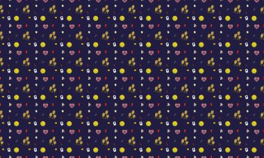 Farklı aksesuarlara sahip renkli arkaplan