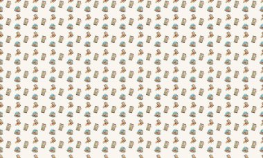 Farklı aksesuarlara sahip renkli arkaplan