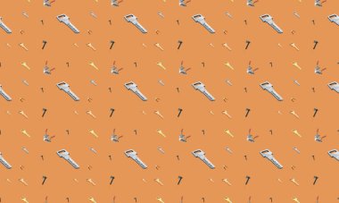 Farklı aksesuarlara sahip renkli arkaplan