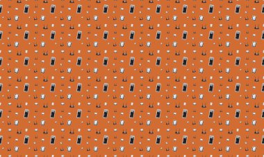 Farklı aksesuarlara sahip renkli arkaplan