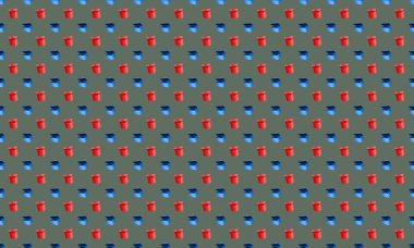 Farklı aksesuarlara sahip renkli arkaplan