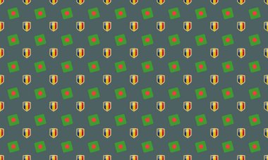 Farklı aksesuarlara sahip renkli arkaplan