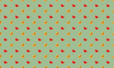 Farklı aksesuarlara sahip renkli arkaplan