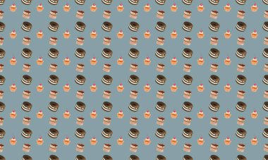 Farklı aksesuarlara sahip renkli arkaplan