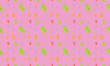 Farklı aksesuarlara sahip renkli arkaplan