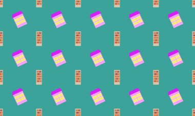 Farklı aksesuarlara sahip renkli arkaplan