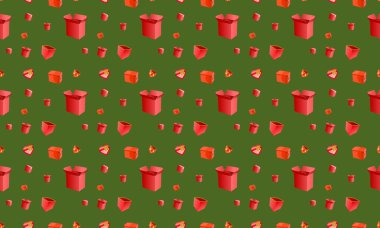 Farklı aksesuarlara sahip renkli arkaplan