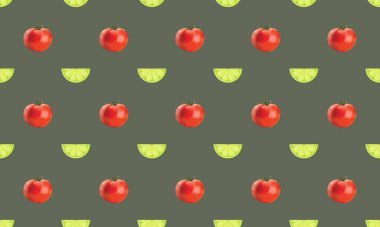 Farklı aksesuarlara sahip renkli arkaplan