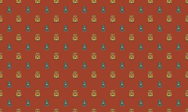 Farklı aksesuarlara sahip renkli arkaplan