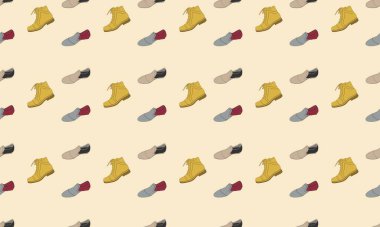 Farklı aksesuarlara sahip renkli arkaplan