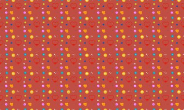 Farklı aksesuarlara sahip renkli arkaplan