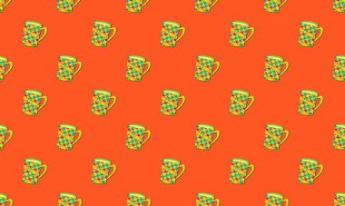 Farklı aksesuarlara sahip renkli arkaplan