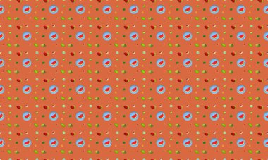 Farklı aksesuarlara sahip renkli arkaplan