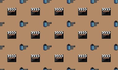 Farklı aksesuarlara sahip renkli arkaplan