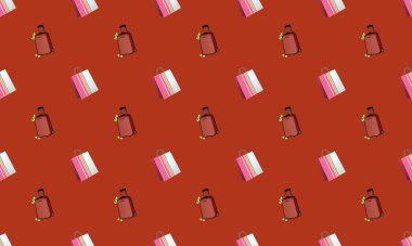 Farklı aksesuarlara sahip renkli arkaplan