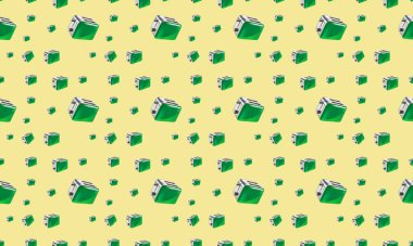 Farklı aksesuarlara sahip renkli arkaplan