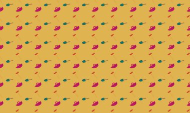 Farklı aksesuarlara sahip renkli arkaplan