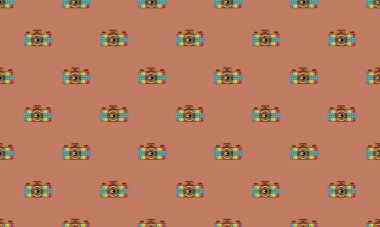 Farklı aksesuarlara sahip renkli arkaplan