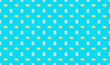 Farklı aksesuarlara sahip renkli arkaplan