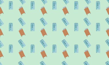 Farklı aksesuarlara sahip renkli arkaplan