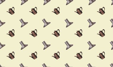 Farklı aksesuarlara sahip renkli arkaplan