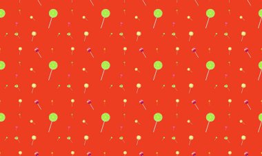 Farklı aksesuarlara sahip renkli arkaplan