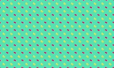 Farklı aksesuarlara sahip renkli arkaplan