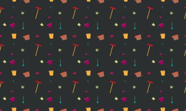 Farklı aksesuarlara sahip renkli arkaplan