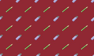 Farklı aksesuarlara sahip renkli arkaplan