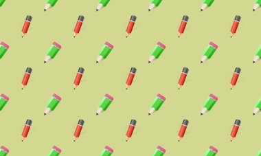 Farklı aksesuarlara sahip renkli arkaplan