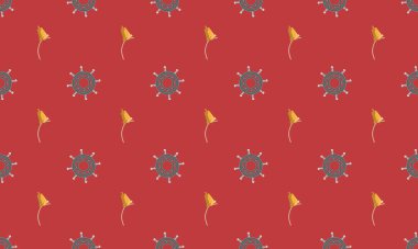 Farklı aksesuarlara sahip renkli arkaplan