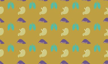 Farklı aksesuarlara sahip renkli arkaplan