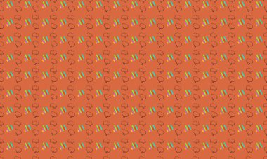 Farklı aksesuarlara sahip renkli arkaplan