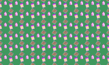 Farklı aksesuarlara sahip renkli arkaplan