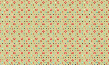 Farklı aksesuarlara sahip renkli arkaplan