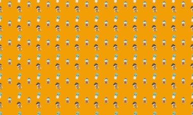 Farklı aksesuarlara sahip renkli arkaplan