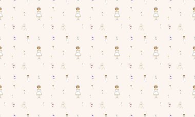 Farklı aksesuarlara sahip renkli arkaplan