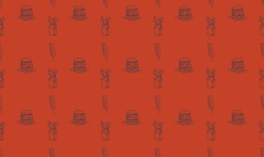 Farklı aksesuarlara sahip renkli arkaplan