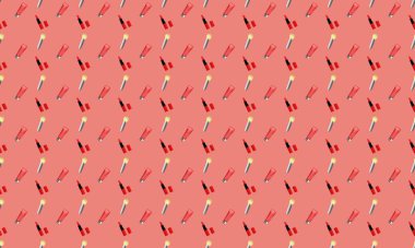 Farklı aksesuarlara sahip renkli arkaplan