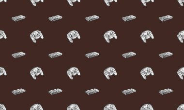 Farklı aksesuarlara sahip renkli arkaplan