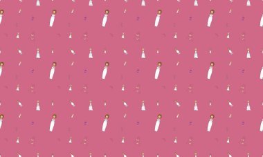 Farklı aksesuarlara sahip renkli arkaplan