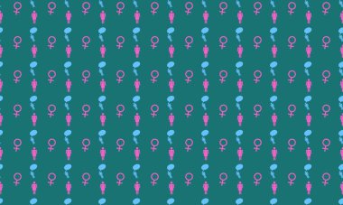 Farklı aksesuarlara sahip renkli arkaplan