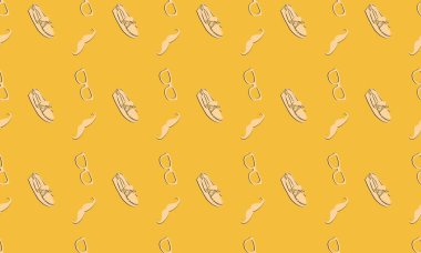 Farklı aksesuarlara sahip renkli arkaplan