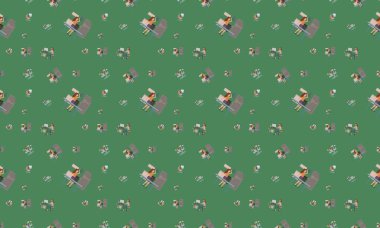 Farklı aksesuarlara sahip renkli arkaplan