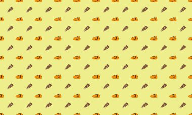 Farklı aksesuarlara sahip renkli arkaplan