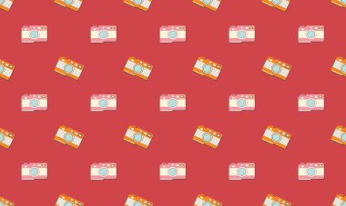 Farklı aksesuarlara sahip renkli arkaplan