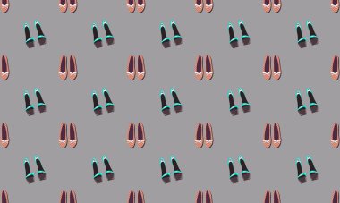 Farklı aksesuarlara sahip renkli arkaplan